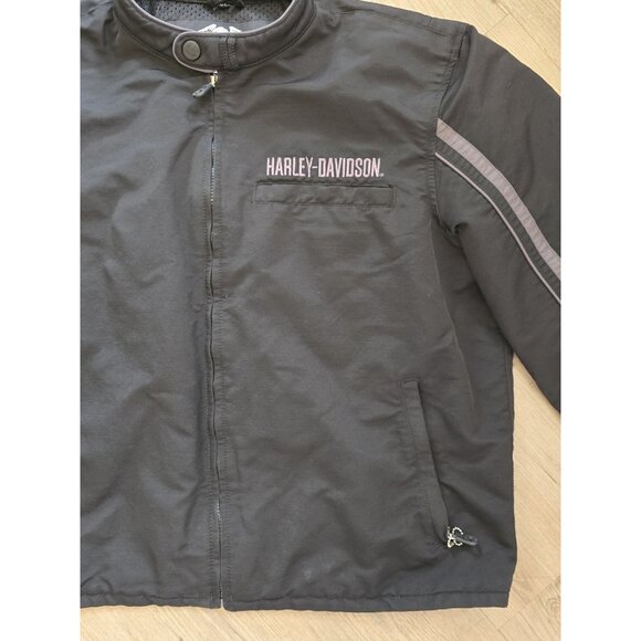 Harley-Davidson Mens Size XL Black Soft‎ Shell Motorcycle Riding Jacket Coat - Picture 4 of 13